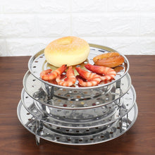 Load image into Gallery viewer, Multifunctional Waterproof Shelf Steaming Tray Stainless Steel Steaming Grid Cage Steaming Sheet Steaming Rack, 20cm, 22cm, 24cm, 26cm