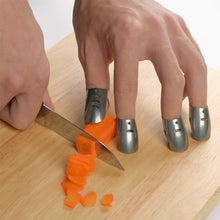 Load image into Gallery viewer, 4 PCS / Set Adjustable Stainless Steel Finger Hand Guard Finger Protector Knife Slice Chop Safe Cooking Tools, 4 PCS / Set Finger Protector