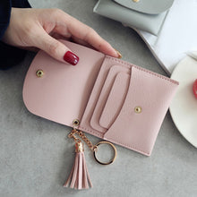 Load image into Gallery viewer, Fashion Women Wallet Short Leather Mini Casual ID Card Holders Bags Ladies Coin Clutch Tassel Bag