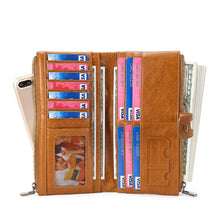 Load image into Gallery viewer, Ladies Genuine Leather Long Wallet Anti-theft Card Bag Multifunctional Clutch Bag