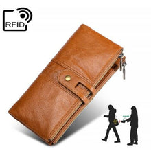 Load image into Gallery viewer, Ladies Genuine Leather Long Wallet Anti-theft Card Bag Multifunctional Clutch Bag