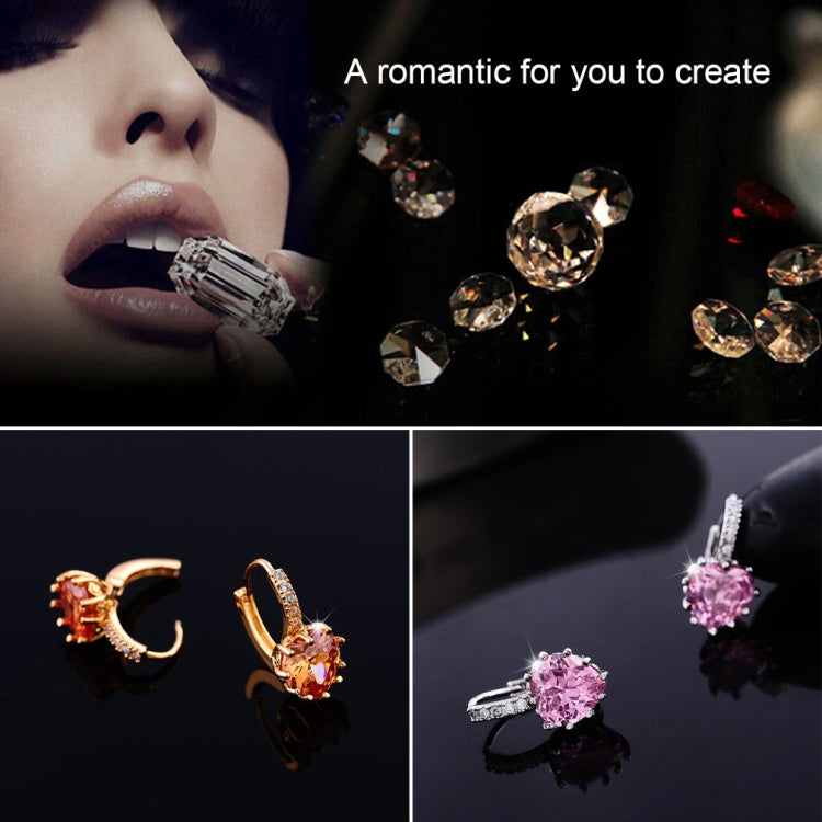 Cute Heart Real 925 Sterling Silver Cubic Zirconia Stone Earrings, Gold with white Zirconia, Platinum with white Zirconia, Platinum with Pink Zirconia, Platinum with Purple Zirconia, Platinum with Light blue Zirconia, Platinum with sea blue Zirconia   ...