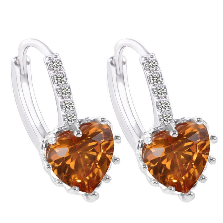 Cute Heart Real 925 Sterling Silver Cubic Zirconia Stone Earrings, Gold with white Zirconia, Platinum with white Zirconia, Platinum with Pink Zirconia, Platinum with Purple Zirconia, Platinum with Light blue Zirconia, Platinum with sea blue Zirconia   ...