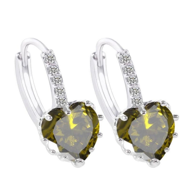 Cute Heart Real 925 Sterling Silver Cubic Zirconia Stone Earrings, Gold with white Zirconia, Platinum with white Zirconia, Platinum with Pink Zirconia, Platinum with Purple Zirconia, Platinum with Light blue Zirconia, Platinum with sea blue Zirconia   ...