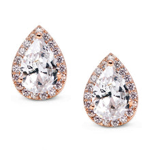 Load image into Gallery viewer, Heart Seed Drop Earrings Zircon Fashion Stud Earrings, black, Green, rose gold, gold, White