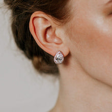 Load image into Gallery viewer, Heart Seed Drop Earrings Zircon Fashion Stud Earrings, black, Green, rose gold, gold, White