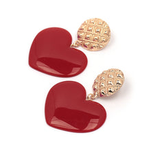 Load image into Gallery viewer, Peach Heart Earrings Retro Series Acrylic Stud Earrings for Women, Black, Red pink, Red, Yellow, Blue, Cold Pink, Rose red, White, Light Pink, Light Skin Pink, Light Brown, Skin Pink, Deep Blue, Khaki, Purple