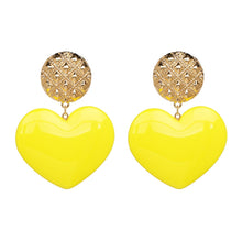 Load image into Gallery viewer, Peach Heart Earrings Retro Series Acrylic Stud Earrings for Women, Black, Red pink, Red, Yellow, Blue, Cold Pink, Rose red, White, Light Pink, Light Skin Pink, Light Brown, Skin Pink, Deep Blue, Khaki, Purple