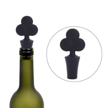 Load image into Gallery viewer, Silicone Wine Stopper Poker Series Wine Stopper, 12 PCS Peach Heart Shape, 12 PCS Poker Shape, 12 PCS Black Plum Shape, 12 PCS Red Square Shape