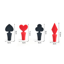 Load image into Gallery viewer, Silicone Wine Stopper Poker Series Wine Stopper, 12 PCS Peach Heart Shape, 12 PCS Poker Shape, 12 PCS Black Plum Shape, 12 PCS Red Square Shape