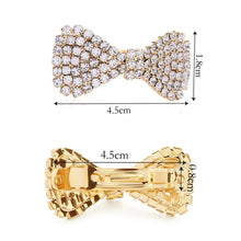 Load image into Gallery viewer, 2 PCS  Fashion Women Crystal Rhinestone Hairpins Bow Knot Barrettes