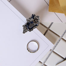 Load image into Gallery viewer, 2 PCS/Set Women Fashion Retro Palace Gemstone Crystal Butterfly Ring, Blue, Purple