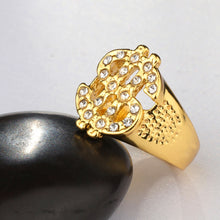 Load image into Gallery viewer, Rock Bling Gold US Dollar Sign Signets Rings for Men Jewelry, Gold
