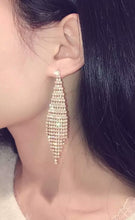 Load image into Gallery viewer, Super Flash Diamond Two-color Tassel Earrings for Women, Gold clip earings, Gold stud earings, Silver clip earings, Silver stud earings