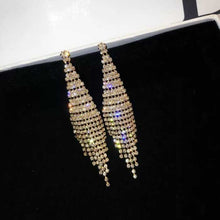 Load image into Gallery viewer, Super Flash Diamond Two-color Tassel Earrings for Women, Gold clip earings, Gold stud earings, Silver clip earings, Silver stud earings