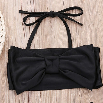 Cute Baby Girl Bikini Striped Triangle Bow Bathing Suit Proud Princess Beachwear