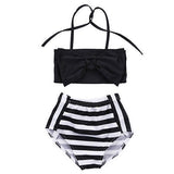 Cute Baby Girl Bikini Striped Triangle Bow Bathing Suit Proud Princess Beachwear