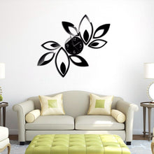 Load image into Gallery viewer, Flower Art Modern Design DIY Removable 3D Crystal Mirror Wall Clock Wall Sticker Living Room Bedroom Decor