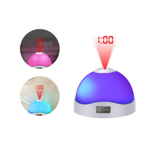 Load image into Gallery viewer, Lazy Magic Colorful Luminous Projection Clock LED Hemisphere Alarm Clock, Lazy Magic Clock