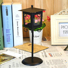 Load image into Gallery viewer, Glass Retro Wrought Iron Street Lamp Candle Holder Home Wedding Decoration, Black, White