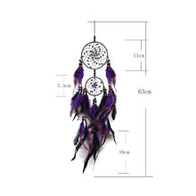 Load image into Gallery viewer, Creative Weaving Crafts Purple Feather Beads Dream Catcher Wall Hanging Jewelry