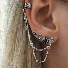 Load image into Gallery viewer, Bohemia Punk Style Vintage Crown Tassel Earring Sets for Women