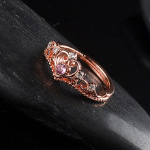 Load image into Gallery viewer, Women Crystal Ring Fashion Love Heart Crown Rhinestone Ring, Red diamond, Blue Diamond