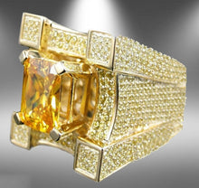 Load image into Gallery viewer, Men Luxurious Microencrusted Zircon Ring, Silver, Gold