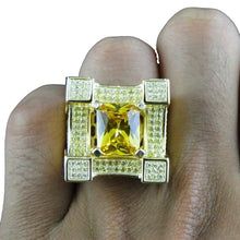 Load image into Gallery viewer, Men Luxurious Microencrusted Zircon Ring, Silver, Gold