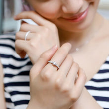 Load image into Gallery viewer, Silver Double Zircon Wedding Rings Set, 8, 9, 10, 11, 12, 13, 14, 15, 16, 17, 18, 19, 20, 21