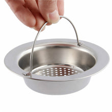 Load image into Gallery viewer, Hand-held Shower Drain Hole Filter Stainless Steel Kitchen Sink Strainer