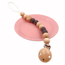 Load image into Gallery viewer, Baby Pacifier Clip Chain Wooden Holder Soother Pacifier Clips Leash Strap Nipple Holder for Infant Feeding