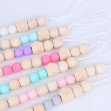 Load image into Gallery viewer, Baby Pacifier Clip Chain Wooden Holder Soother Pacifier Clips Leash Strap Nipple Holder for Infant Feeding