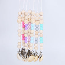 Load image into Gallery viewer, Baby Pacifier Clip Chain Wooden Holder Soother Pacifier Clips Leash Strap Nipple Holder for Infant Feeding