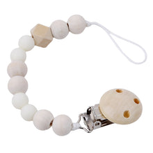 Load image into Gallery viewer, Baby Pacifier Clip Chain Wooden Holder Soother Pacifier Clips Leash Strap Nipple Holder for Infant Feeding