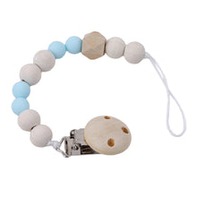 Load image into Gallery viewer, Baby Pacifier Clip Chain Wooden Holder Soother Pacifier Clips Leash Strap Nipple Holder for Infant Feeding