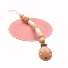 Load image into Gallery viewer, Baby Pacifier Clip Chain Wooden Holder Soother Pacifier Clips Leash Strap Nipple Holder for Infant Feeding