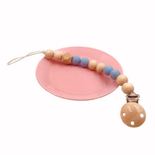 Load image into Gallery viewer, Baby Pacifier Clip Chain Wooden Holder Soother Pacifier Clips Leash Strap Nipple Holder for Infant Feeding