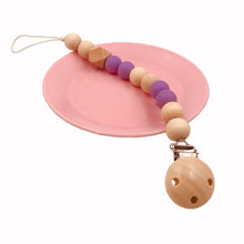 Load image into Gallery viewer, Baby Pacifier Clip Chain Wooden Holder Soother Pacifier Clips Leash Strap Nipple Holder for Infant Feeding