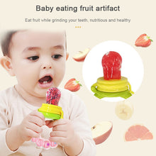 Load image into Gallery viewer, Baby Nipple Fresh Food Fruit Milk Feeding Bottles Learn Feeding Drinking Handle Teething Pacifier with Bell, S, M, L