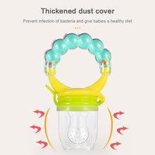 Load image into Gallery viewer, Baby Nipple Fresh Food Fruit Milk Feeding Bottles Learn Feeding Drinking Handle Teething Pacifier with Bell, S, M, L
