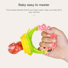 Load image into Gallery viewer, Baby Nipple Fresh Food Fruit Milk Feeding Bottles Learn Feeding Drinking Handle Teething Pacifier with Bell, S, M, L