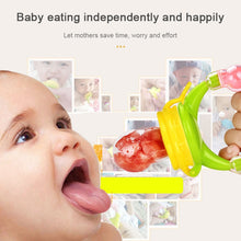 Load image into Gallery viewer, Baby Nipple Fresh Food Fruit Milk Feeding Bottles Learn Feeding Drinking Handle Teething Pacifier with Bell, S, M, L