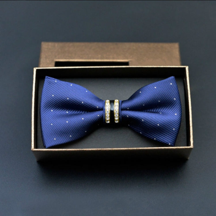 Polyester Yarn Diamond Bow Tie Metal Bow for Men