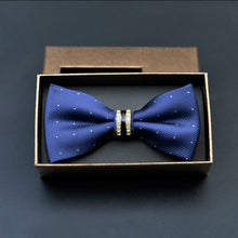 Load image into Gallery viewer, Polyester Yarn Diamond Bow Tie Metal Bow for Men