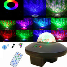 Load image into Gallery viewer, LED Water Wave Laser Starry Sky Projector Light USB Remote Control Bluetooth Voice Control Laser Light Rotating Magic Ball Light