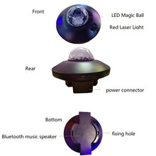 Load image into Gallery viewer, LED Water Wave Laser Starry Sky Projector Light USB Remote Control Bluetooth Voice Control Laser Light Rotating Magic Ball Light