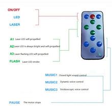 Load image into Gallery viewer, LED Water Wave Laser Starry Sky Projector Light USB Remote Control Bluetooth Voice Control Laser Light Rotating Magic Ball Light