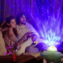 Load image into Gallery viewer, LED Water Wave Laser Starry Sky Projector Light USB Remote Control Bluetooth Voice Control Laser Light Rotating Magic Ball Light