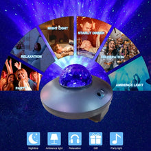 Load image into Gallery viewer, LED Water Wave Laser Starry Sky Projector Light USB Remote Control Bluetooth Voice Control Laser Light Rotating Magic Ball Light